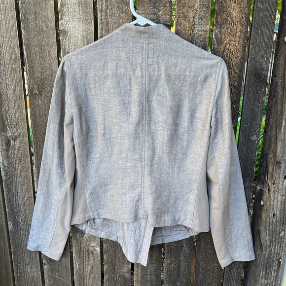 Nic + Zoe Sundown Moto Linen Blend Lightweight Asymmetric Zip Jacket Sz M - Picture 8 of 11
